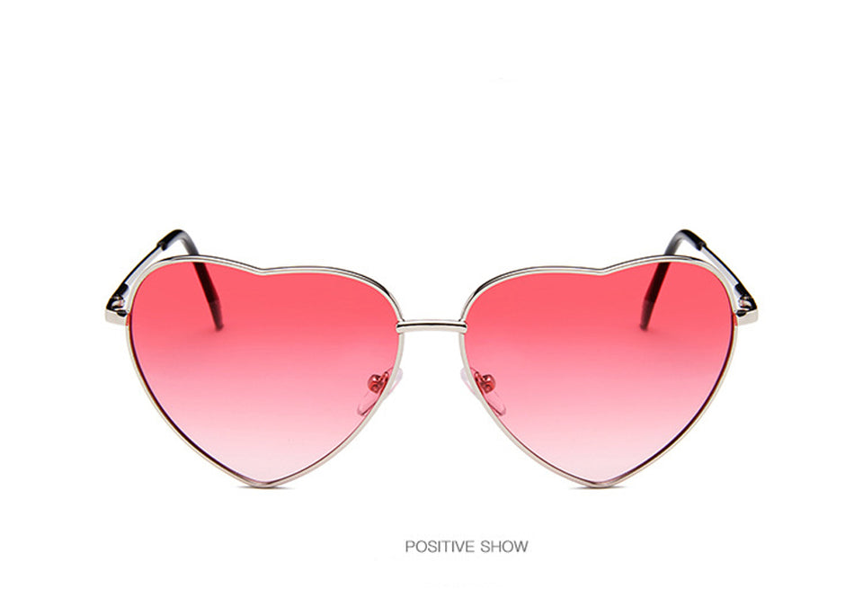 Retro Big Heart Sunglasses Women