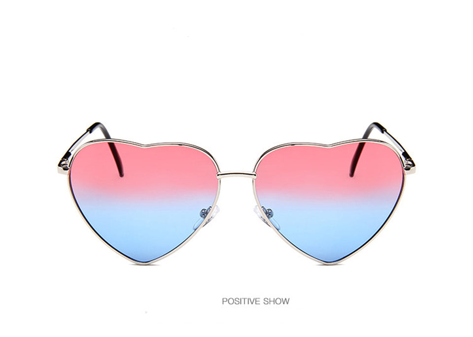 Retro Big Heart Sunglasses Women