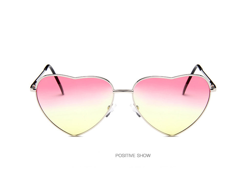 Retro Big Heart Sunglasses Women