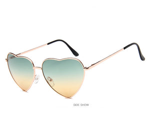 Retro Big Heart Sunglasses Women