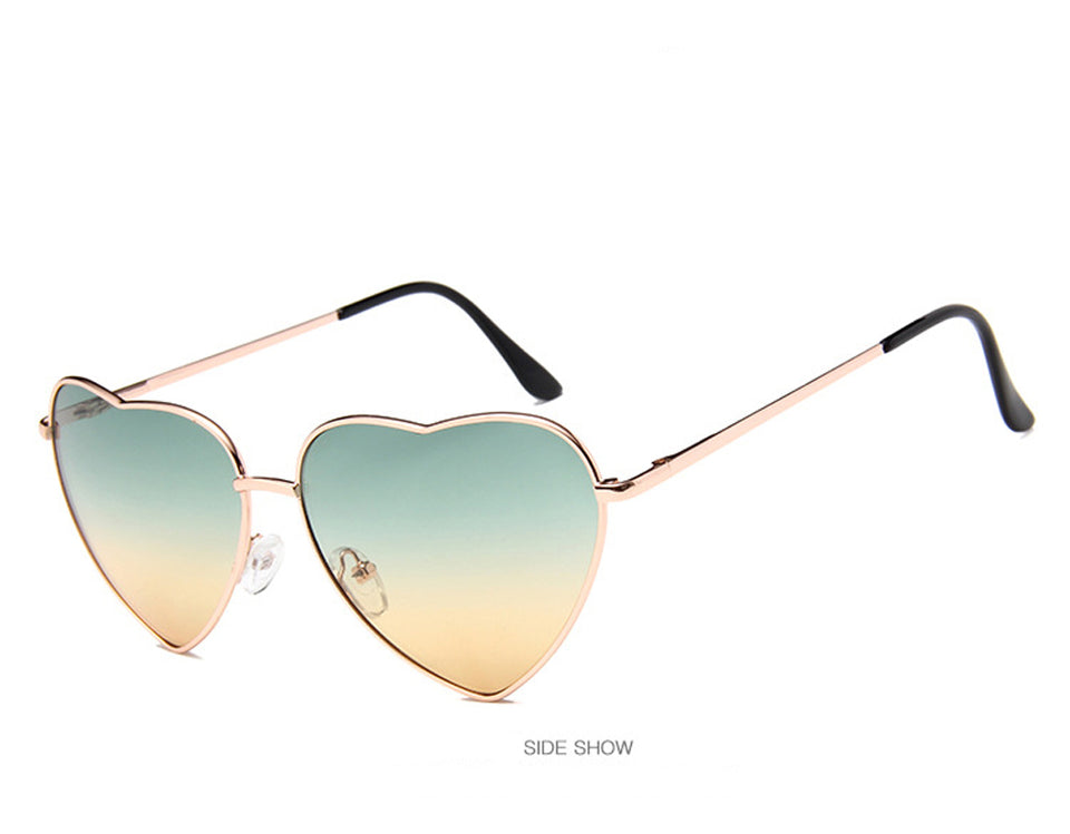 Retro Big Heart Sunglasses Women