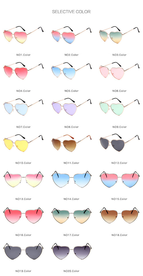 Retro Big Heart Sunglasses Women