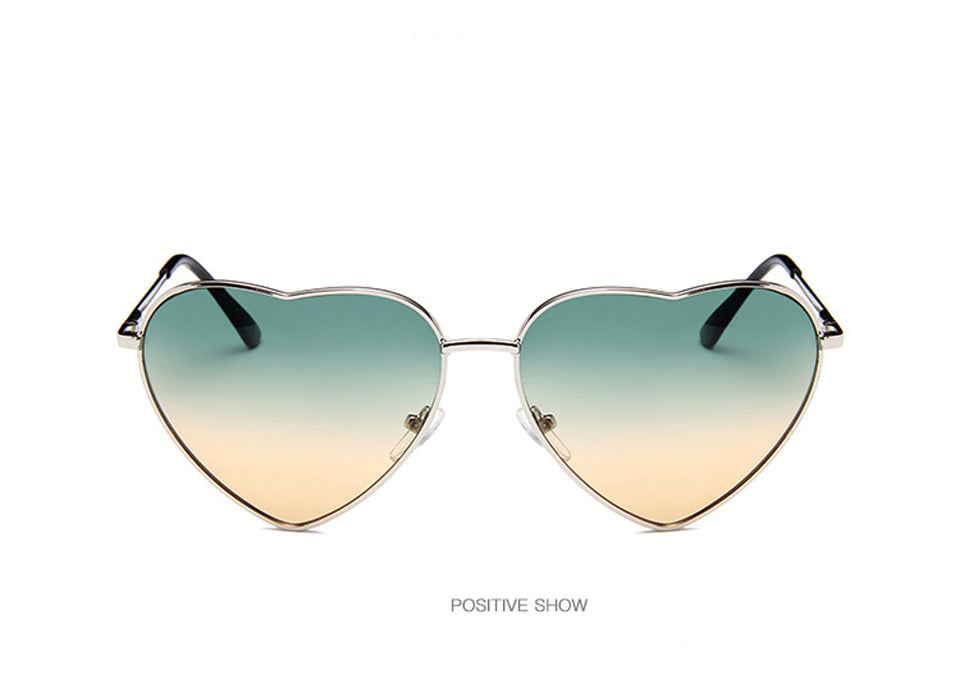 Retro Big Heart Sunglasses Women