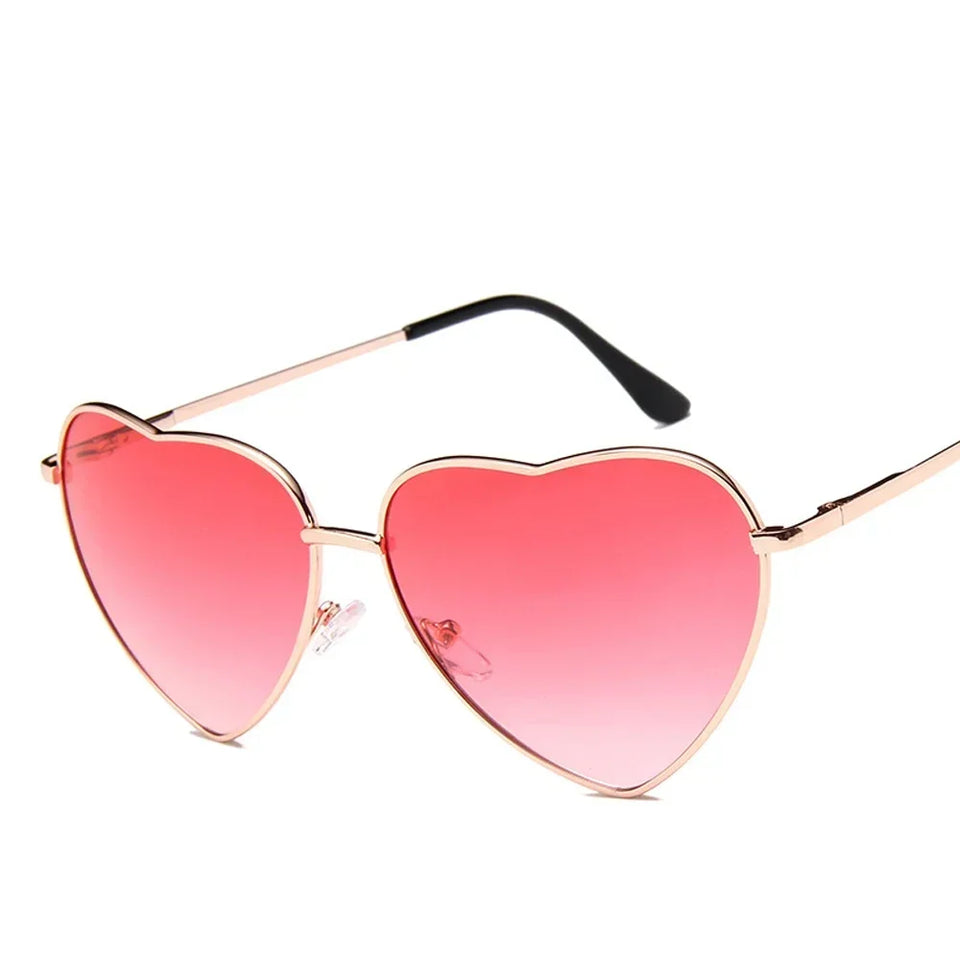 Retro Big Heart Sunglasses Women