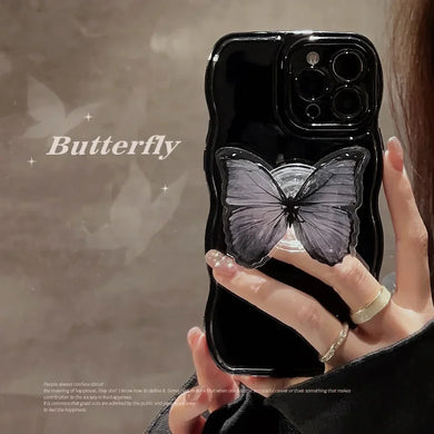 Ins Dark Style Butterfly Holder Phone Case for iPhone