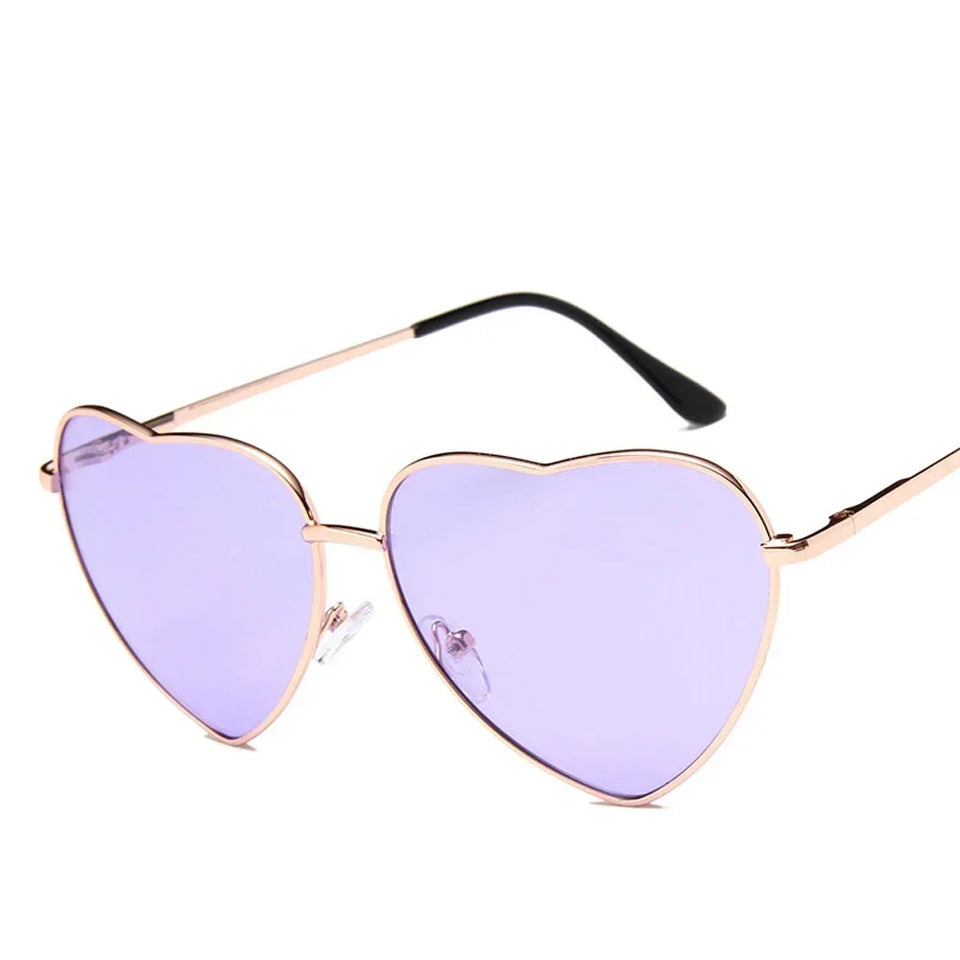 Retro Big Heart Sunglasses Women