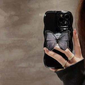 Ins Dark Style Butterfly Holder Phone Case for iPhone