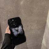 Ins Dark Style Butterfly Holder Phone Case for iPhone