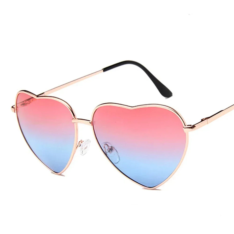 Retro Big Heart Sunglasses Women