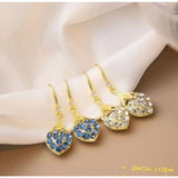 Fashionable Blue Crystal Flower Pendant Earrings for Women